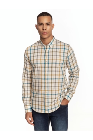 CAMISA CUADROS BEIGE