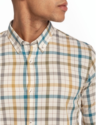 CAMISA CUADROS BEIGE
