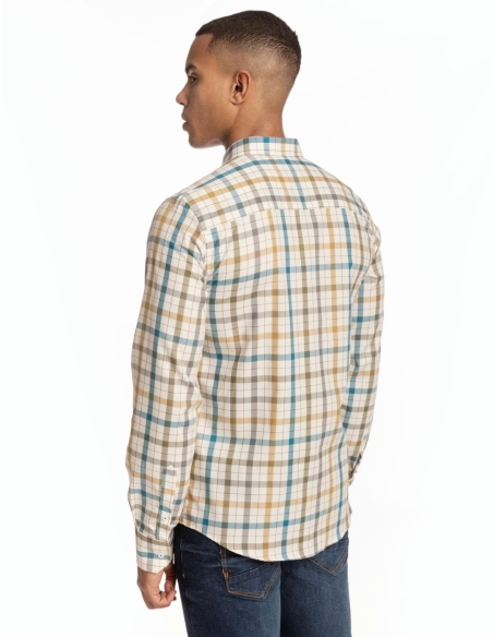 CAMISA CUADROS BEIGE