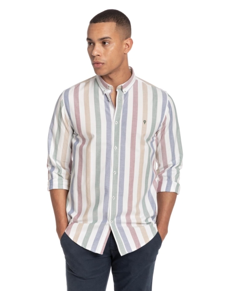 CAMISA OXFORD RAYA ANCHA