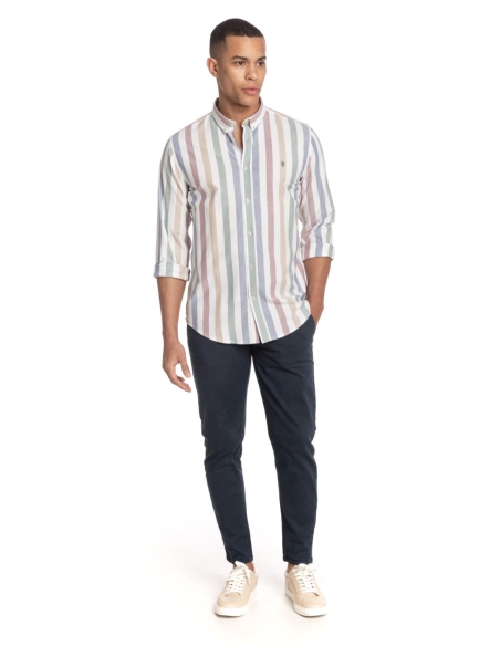 CAMISA OXFORD RAYA ANCHA