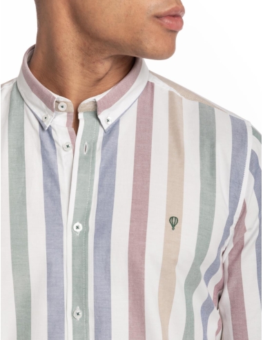 CAMISA OXFORD RAYA ANCHA