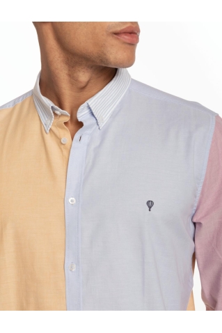 CAMISA OXFORD LISO COMBINADA 2